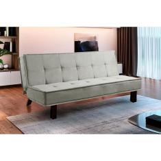Sofá Cama p/Sala Sicília Extra Suede Cinza - Paropas