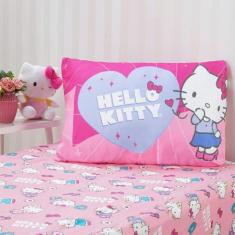 Jogo De Cama Solteiro 2 Pçs Hello Kitty 88x188x30 Flawless - BENE CASA