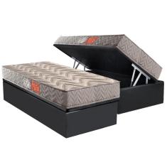 Conjunto Box Baú Solteiro: Colchão Espuma Paropas D45 Pasquale Gray + Base CRC Suede Gray (88x188)