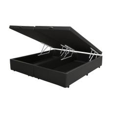 Base Box Baú King Bipartido Sp Móveis Sintético Preta