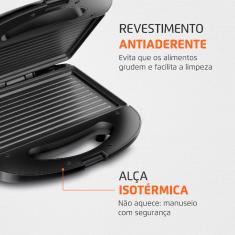 Sanduicheira e Grill Mondial Master S-20 Preto/Inox - 750W 220V