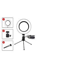 Ring Light Portátil Iluminador Led 16cm 3500k 5500k + Mini Tripé