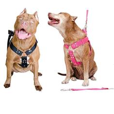 Peitoral Cachorro com Guia e Adaptador serve Pit Bull Labrador