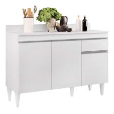 Balcão 01 Gaveta Vick Branco 120Cm