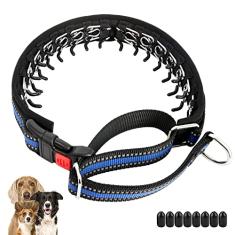 Coleira gamarra para cães, coleira antipuxão, com faixa refletiva para cães pequenos, médios e grandes, coleira antipuxão com fivela para treinamento, segura para caminhadas noturnas