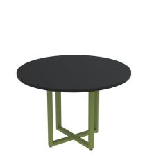 Mesa de Reunião Redonda 100cm Mrr1100p25tub Preto/Verde Miró