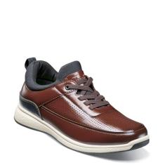 Florsheim Tênis masculino Satellite Perf Elastic Lace slip-on Jr. (infantil/criança pequena), Conhaque, 17