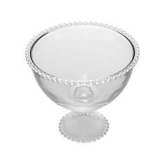 WOLFF - Saladeira de Cristal com Pé 21cm x 19cm - Linha Pearl
