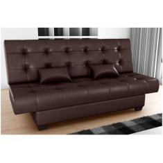 Sofá-cama 3 Lugares Casal Reclinável Veludo Matrix Laila, Marrom, 3