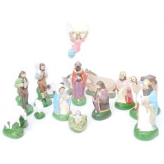 Presépio Completo Gesso 10cm 15 Peças Enfeite De Natal - Evangelize