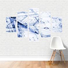 Quadro Profissões Engenharia Arquitetura Compasso Canvas - Plinplin