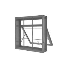 Janela Maxim-ar Em Aço Com Grade Quadriculada 60x60 R120 Tradição - Cinza