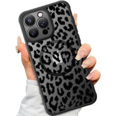 SEXYMOM Capa magnética para iPhone 15 Pro - compatível com carregamento sem fio, capa militar testada contra quedas, lindo design floral para mulheres e meninas, capa de telefone fosca translúcida de