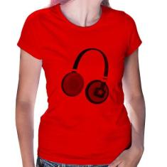Baby Look Headphone Verde - Foca na Moda, Vermelho, GG