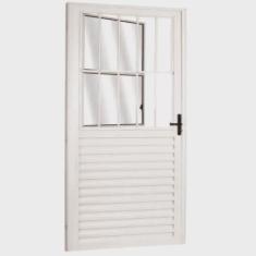 Porta Social Palheta de Alumínio 210 X 90cm Linha 25 Lado Esquerdo Esquadrias Bergamo