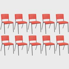 Kit 10 Cadeiras de Escritório Niala NR17 Plaxmetal