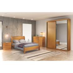 Guarda Roupa Solteiro com Espelho 2 Portas 3 Gavetas - Búzios-Cinamomo - Star Móveis