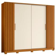 Guarda Roupa Casal 4 Portas 4 Gavetas Jacarandá Flex Cinamomo-off White - Albatroz