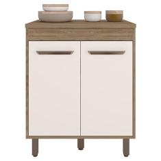 Balcão De Cozinha 2 Portas 70cm Carvalho Oak Off White - Poliman