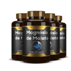 4X Magnésio De Malato Premium 240Caps Hf Suplementos