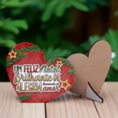 Kit com 30 Enfeites de Natal em Formato de Coração  Decoração em MDF p