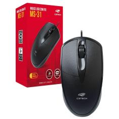 Mouse C3tech Ms-31bk, Usb, 1000 Dpi, Preto