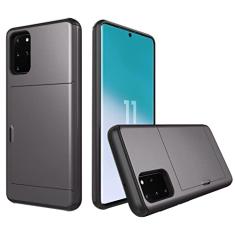 SORAKA Capa para Samsung Galaxy S20 Plus com porta-cartões Capa para carteira Capa blindada para Samsung Galaxy S20 Plus 5G Capa para PC TPU de camada dupla Capa à prova de choque