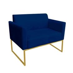 Namoradeira Marisa Suede Azul Marinho Dourado