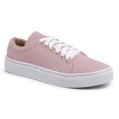 Tênis Feminino Casual Sola Baixa Confortável Leve - J.Rei, Mulher, Ros
