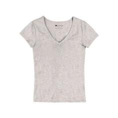 Blusa Hering Básica Decote V Com Elastano Feminina-Feminino