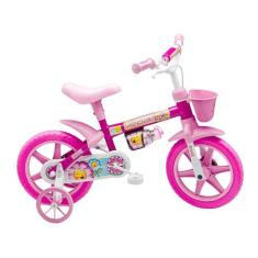 Bicicleta Infantil Aro 12 Rosa Com Rodinhas Menina Flower Nathor, 12, 