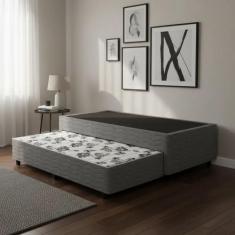 Cama Box com Auxiliar de Molas Bicama Unique Solteiro 88 cm - Lucas Co
