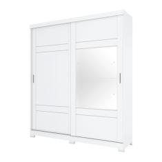 Guarda-Roupa Casal com Espelho Turin Flex 2 Portas 3 Gavetas Branco