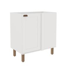 Balcão de Canto para Cozinha 1 Porta sem Tampo Iluminata Genialflex Branco