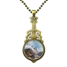 DIYthinker Colar de neblina florestal ciência natureza cenário colar antigo joia música pingente