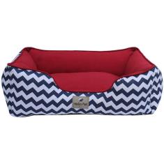 Cama Chevron Marinho para Cães e Gatos - Tam. M