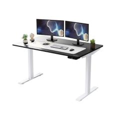 Mesa de pé elétrica Rise Up, altura ajustável, 61-124,5 cm, motor duplo, peça única, bambu, grande, mesa de pé 122 x 76 cm, mesa de elevação para sentar, escritório em casa