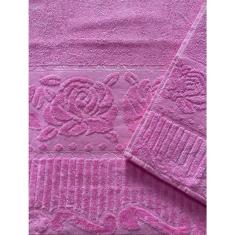 Kit De Toalha De Banho E Rosto Rosa