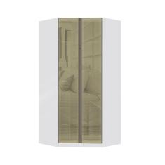 Guarda Roupa Modulado Canto Closet 2 Portas 111,9cm com Vidro Reflecta Bronze Prime Luciane Móveis