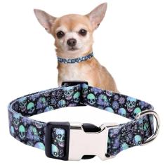 Coleira fofa para cães PP pequenos, médios e grandes, coleira para animais de estimação de nylon macio, estampa 3D, estampas multicoloridas, ajustáveis para cães, meninas, meninos, cachorrinhos,