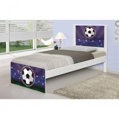 Cama Solteiro Adesivada Copa Futebol Estádio