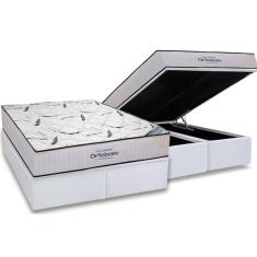 Cama Box Baú Queen: Colchão Espuma D45 Ortobom Hight Foam HR + Base CRC Courano White(158x198)