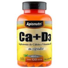 Calcio + Vitamina D3 450mg 120 Caps   Apisnutri