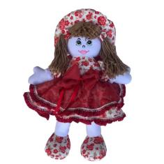 Boneca de Pano Brinquedo Decoração 50cm Floral Laço Bebê Meninas Artes