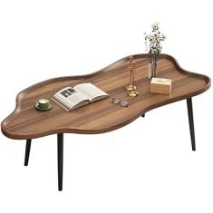 Mesa lateral de sofá requintada, mesa de centro pequena para sala de estar, sala de estar, mesa casual MDF absorvente em forma de flor, pernas de mesa fáceis, sala de escritório, mesa de chá (cor: A,