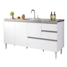 Balcão Para Pia De 1,60 Mt Aracaju Com Gavetão Branco