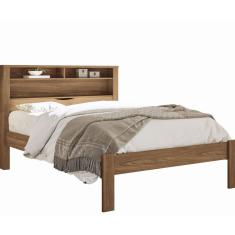 Cama Casal Cabeceira Com Baú E Nichos Invicta Jatoba