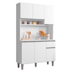 Armário Para Cozinha Ambiente Kit Márcia Branco Brilho - Ajl