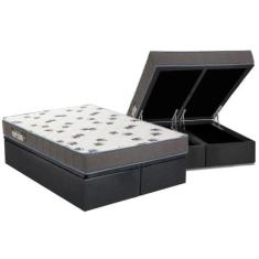 Cama Box Baú Queen: Colchão Espuma D33 Ortobom Light Saúde + Base CRC 