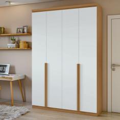 Guarda Roupa Solteiro 4 Portas 2 Gavetas Alonzo 100% MDF - Móveis Lopa